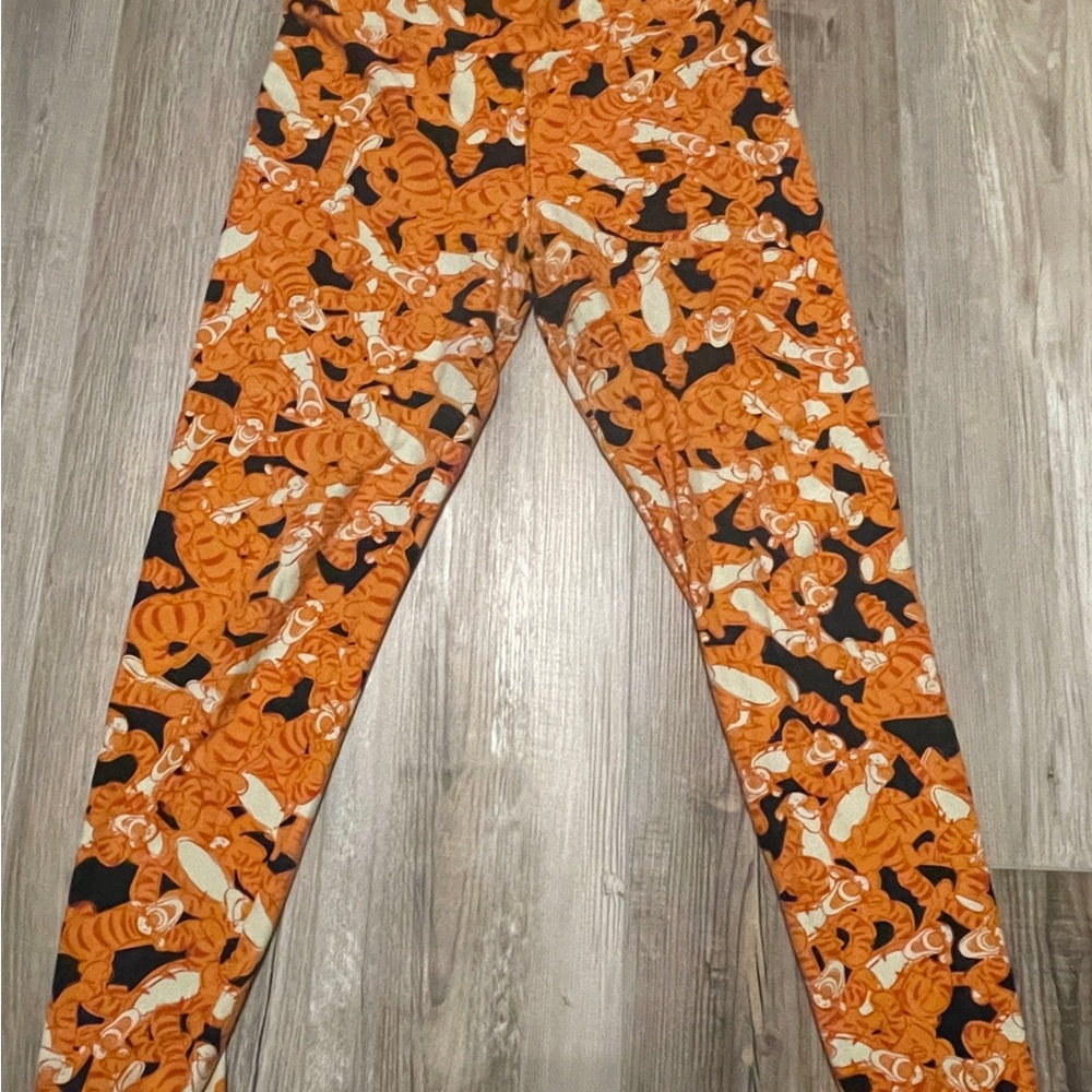 Orange Tiger Print Leggings